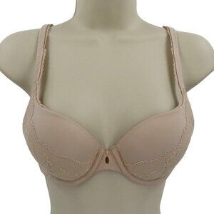 Victorias Secret 32B Bra Body By Victoria Perfect Shape Beige Padded Underwire